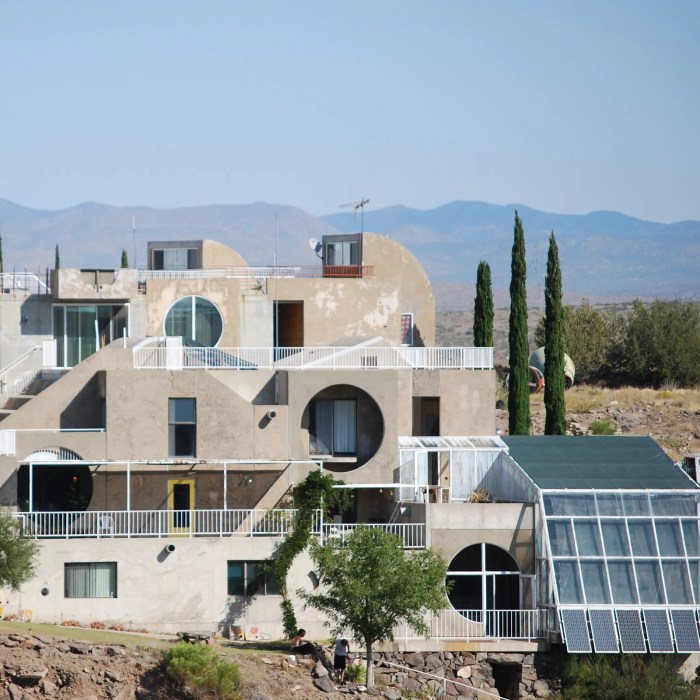 Arcosanti curves lives dream vaults daylight architecture man az